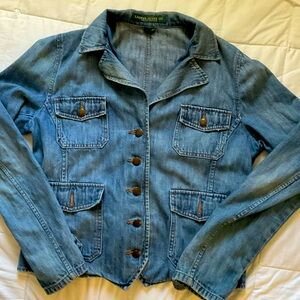 Lauren jeans co. Ralph Lauren denim blue jacket y2k size large